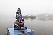 Indian ocean, Mauritius, district of Savanne, Grand Bassin, Hindu temple dedicated to Lord Shiva, Statue