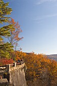 FALL FOLIAGE KINZUA OVERLOOK ABOVE ALLEGHENY RESERVOIR ALLEGHENY NATIONAL FOREST PENNSYLVANIA USA