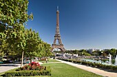 FLOWER BEDS PALAIS DE CHAILLOT EIFFEL TOWER PARIS FRANCE