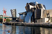 GUGGENHEIM MUSEUM OF MODERN ART NERVION RIVER BILBAO BASQUE COUNTRY SPAIN