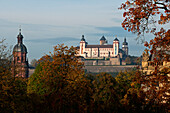 View to Marienberg Fortress, Wuerzburg, Franconia, Bavaria, Germany