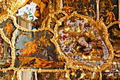 Detail im Spiegelkabinett, Würzburger Residenz, Würzburg, Franken, Bayern, Deutschland