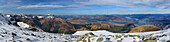 Panorama with view from Ben Nevis to Loch Linnhe, Ben Nevis, Highland, Scotland, Great Britain, United Kingdom
