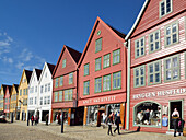 Hansehäuser, Bryggen, UNESCO Weltkulturerbe Bryggen, Bergen, Hordaland, Norwegen