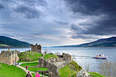 Urquhart Castle with Loch Ness, Scotland, Great Britain, United Kingdom
