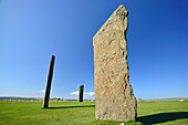 Steinzeitliche Steinsäulen, Standing Stones of Stenness, UNESCO Weltkulturerbe The Heart of Neolithic Orkney, Orkney Inseln, Schottland, Großbritannien, Vereinigtes Königreich