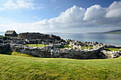 Steinzeitliche Siedlung Broch of Gurness, Broch of Gurness, UNESCO Weltkulturerbe The Heart of Neolithic Orkney, Orkney Inseln, Schottland, Großbritannien, Vereinigtes Königreich