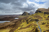 Mountain road leading through Needles, Needles, Isle of Skye, Scotland, Great Britain, United Kingdom