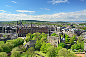 Blick von der Burg von Edinburgh auf Altstadt, UNESCO Weltkulturerbe Edinburgh, Edinburgh, Schottland, Großbritannien, Vereinigtes Königreich
