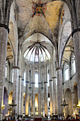 Kirche Santa Maria del Mar, Innenaufnahme, Gotik, La Ribera, Barcelona, Katalonien, Spanien