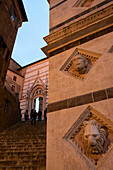 Steps leading up to the cathedral, Siena, Tuscany, Italy