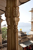 View from the City Palace to lake Pichola, Udaipur, Rajasthan, India