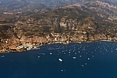 Luftaufnahme von Vallecrosia, Italienische Riviera, Ligurien, Italien