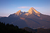 Watzmann im Morgenlicht, Berchtesgadener Land, Nationalpark Berchtesgaden, Oberbayern, Bayern, Deutschland