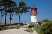 Leuchtturm am Gellen im Süden der Insel, Insel Hiddensee, Nationalpark Vorpommersche Boddenlandschaft, Ostsee, Mecklenburg-Vorpommern, Deutschland