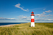 Leuchtturm List Ost, Halbinsel Ellenbogen, Insel Sylt, Nordsee, Nordfriesland, Schleswig-Holstein, Deutschland