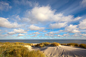 Dunes on the beach, Ellenbogen peninsula, Sylt island, North Sea, North Friesland, Schleswig-Holstein, Germany