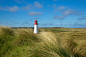 Leuchtturm List West, Halbinsel Ellenbogen, Insel Sylt, Nordsee, Nordfriesland, Schleswig-Holstein, Deutschland