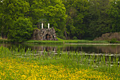 Amalien island with grotto, Woerlitz, UNESCO world heritage Garden Kingdom of Dessau-Woerlitz, Saxony-Anhalt, Germany