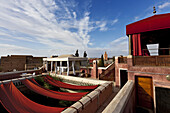Flying carpet pavilion on the roof, Riad Anayela, Marrakech, Morocco