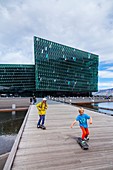 Harpa concert hall and conference centre in Reykjavík, Iceland, Europe.