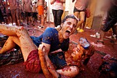 Revellers at the Tomatina