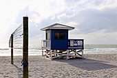 a lifeguard station at Venice Beach, Florida, USA