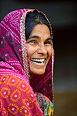 India, Rajasthan, Tonk region, Meena woman.