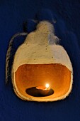 India, Rajasthan, Tonk region, Balopa village, Diwali festival, Oil lamp lit to welcome goddess Lakshmi.