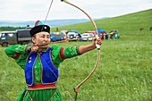 Mongolia, Khentii province, Badshireet, Naadam festival, Buriat population, archery tournament