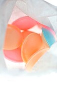 a children´s favourite, the old fashioned sherbert filled flying saucer sweets
