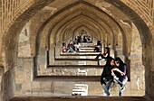 Arches of Si-o-se Pol bridge, or bridge of 33 arches, Isfahan, Iran