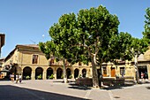Central square of San Vicente de la Sonsierra village  La Rioja, Spain