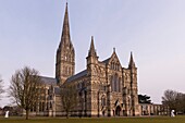 Salisbury Cathedral in Salisbury, Wiltshire, England, Britain, Uk.