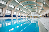 Indoor swimming pool in Heslach, Stuttgart, Baden-Wuerttemberg, Germany