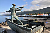 Walfängerdenkmal in Sao Roque do Pico, Nordküste, Insel Pico, Azoren, Portugal