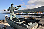 Whale fishing monument in Sao Roque do Pico, Island of Pico, Azores, Portugal