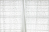 Sheer White Curtains with Floral Pattern
