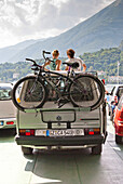 Tourists on Ferry on Lake Como, Italy