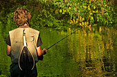 Fly-Fishing In The Huisne River, Nogent-Le-Rotrou, Eure-Et-Loir (28), Centre, France