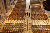 Labyrinth And Chairs On The Floor Of Chartres Cathedral, Eure-Et-Loir (28), France