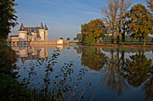 Ponds And The Renaissance Chateau Of Sully-Sur-Loire In The Early Morning, Loiret (45), France