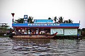 Petrovietnam, Floating Gas Station On The Mekong Delta, In The Region Of Can Tho, Vietnam, Asia