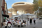 The Metropol Parasol, Plaza De La Encarnacion, An Urban Centre By The Architect J. Mayer H Inaugurated On March 27, 2011, It Is The Biggest Wood Construction In The World. 3000 Structured Pieces In Kerto From The Finnforest Group Form 6 Corollas Over A Su