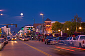 Full Moon Rising Over Downtown Anchorage And 4Th Avenue, Southcentral Alaska