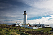 'Uk, Scotland, White Lighthouse On Coast; Dumfries And Galloway'