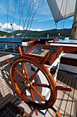 French Caribbean, France, Guadeloupe, Basse-Terre, Deshaies, Star Clipper sailing cruise ship