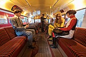 UK, England, London, Covent Garden, London Transport Museum, Interior view of 1960's London Double Decker Bus