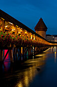 Chapel Bridge Dusk, Lucerne, Switzerland