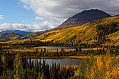 Mountains In Autumn Colour Along The Haines Highway, Yukon Canada